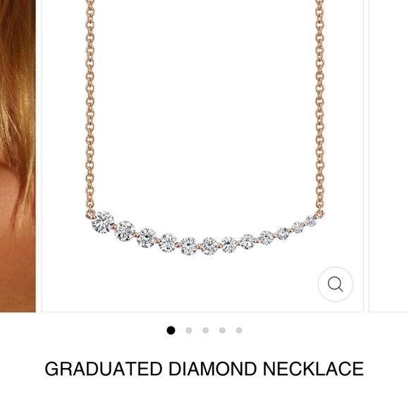ANITA KO 18k ROSE GOLD GRADUATED DIAMOND NECKLACE - Picture 2 of 5